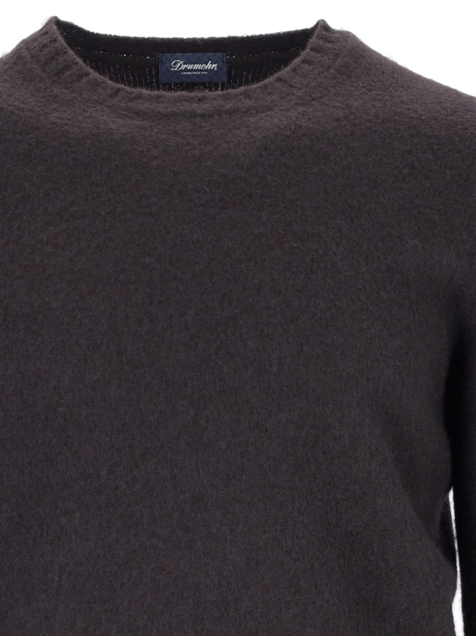 Basic Sweater In Brown Wool Dark Shade