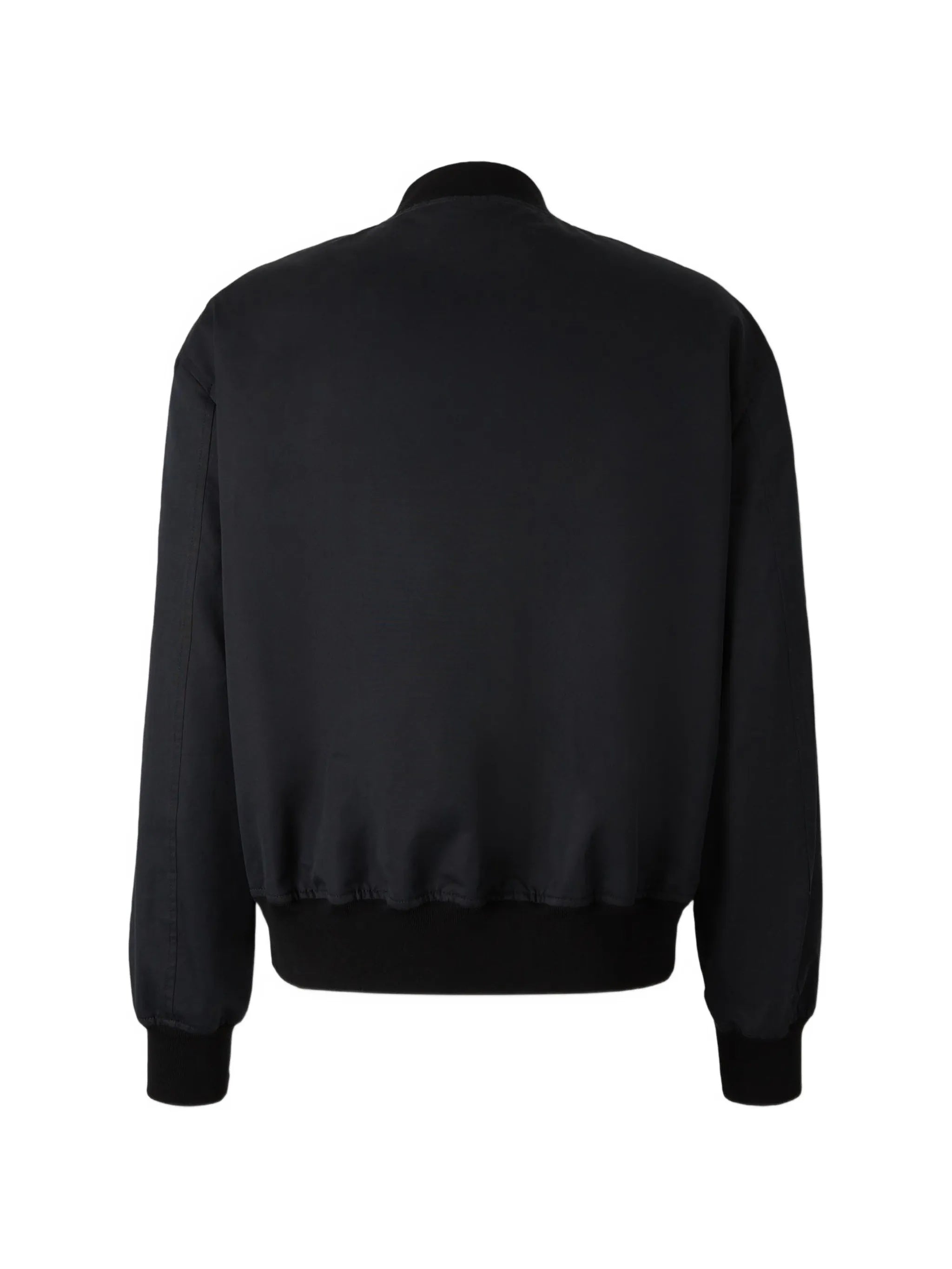 Black Sleek Minimalist Bomber Jacket