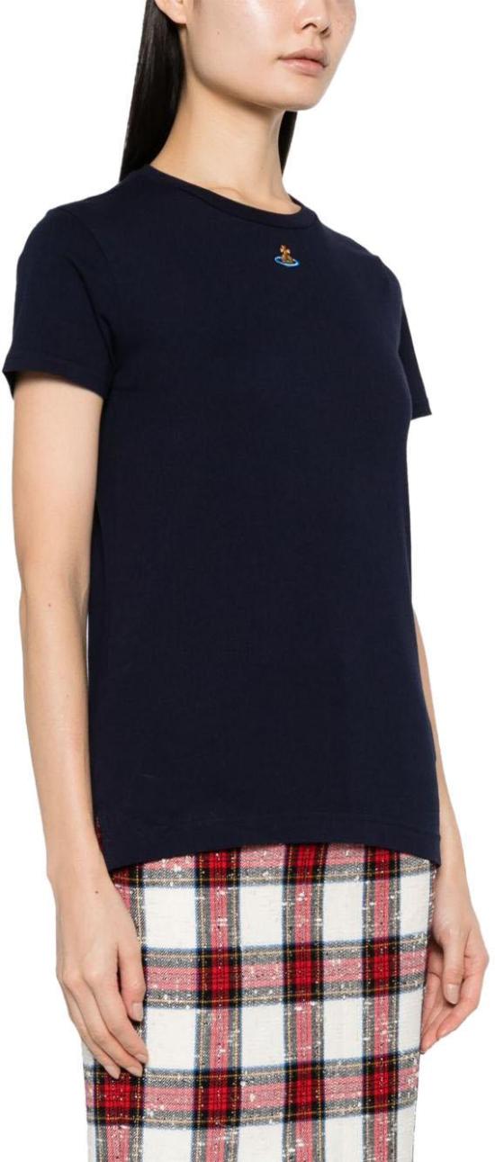 Fitted Black Cotton T-Shirt with Emblem Detail