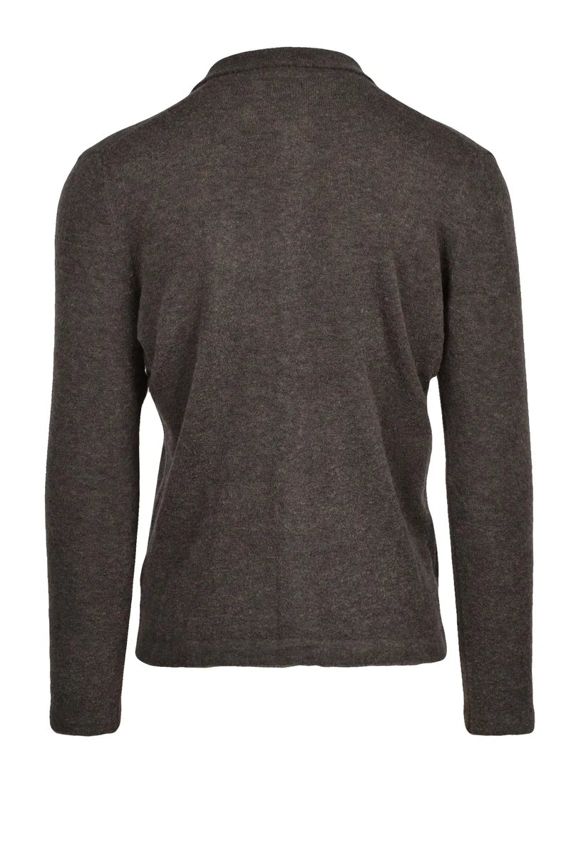 Green Cardigan Merino Wool Polyamide Men