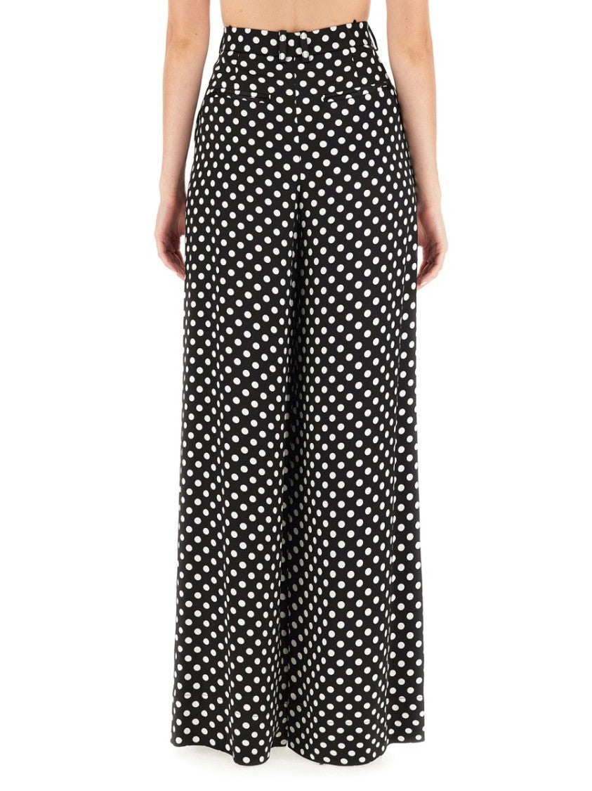 Polka Dot Wide-Leg Pants With High Waist