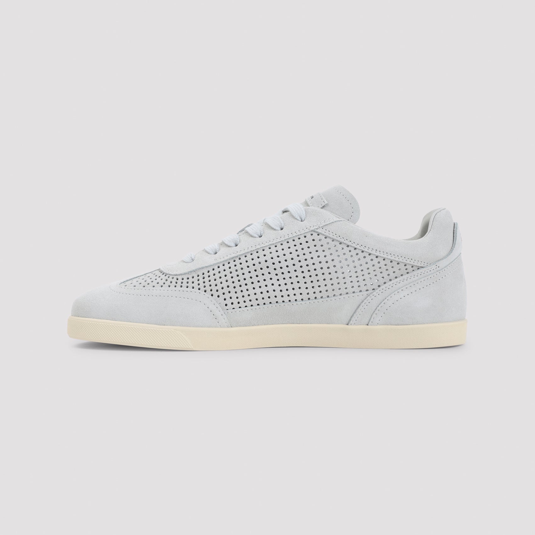 Low-Top White Sneakers With Perforated Panels