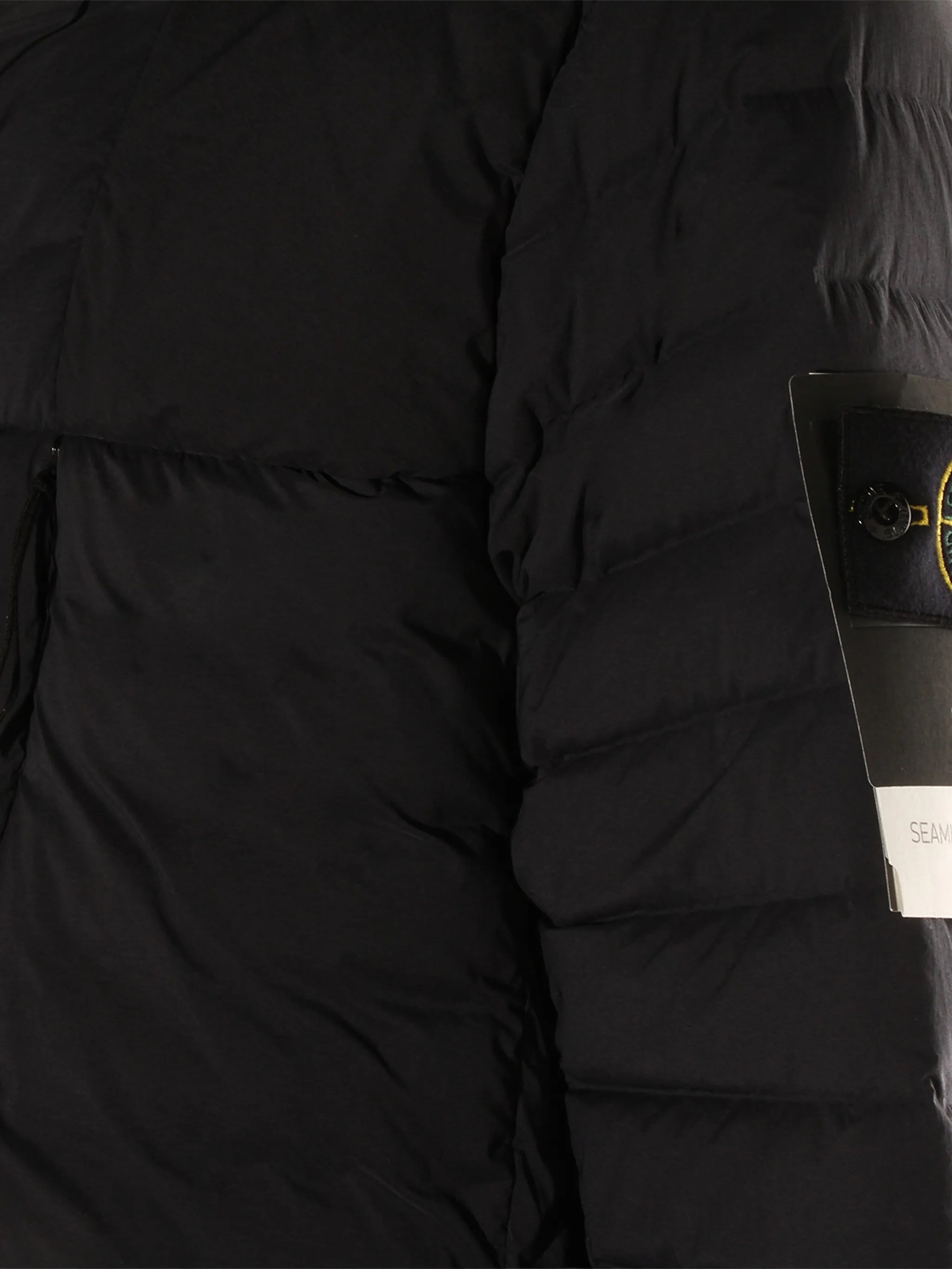 Black Padded Quilted Fabric Jacket
