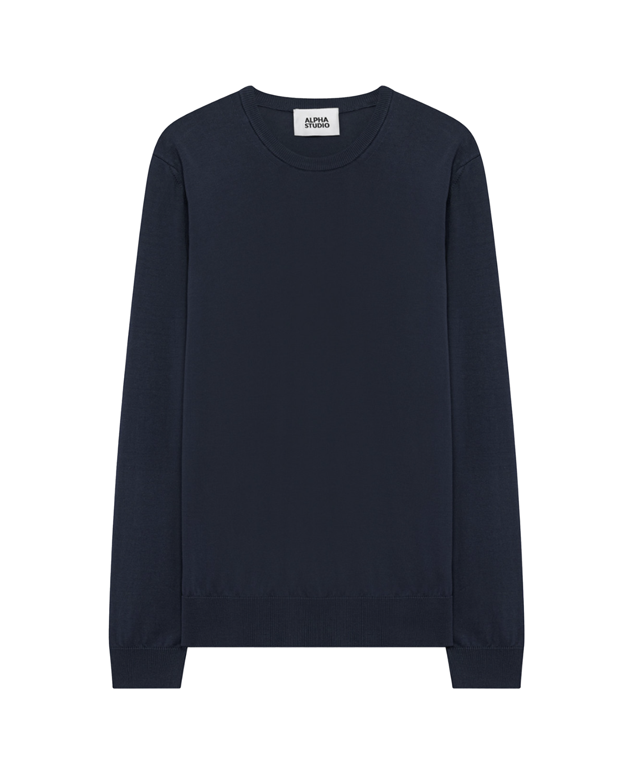Midnight Blue Crepe Crewneck Top