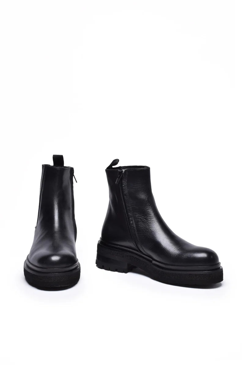 Ankle Boot Rubber Heel 4cm - Black