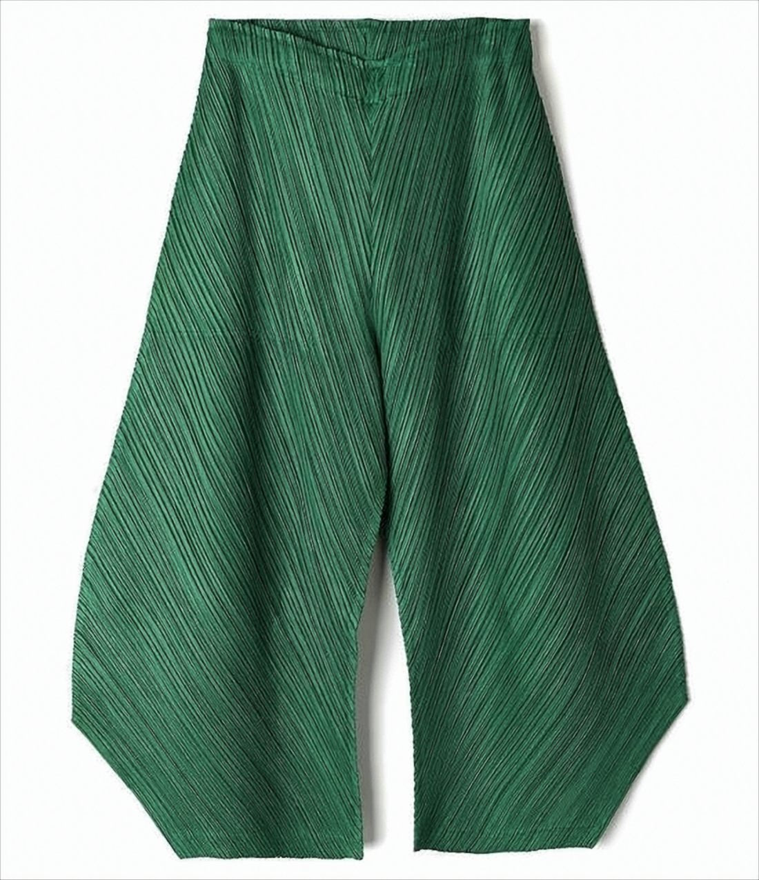 Pleated Wide-Leg Trousers with Textured Finish