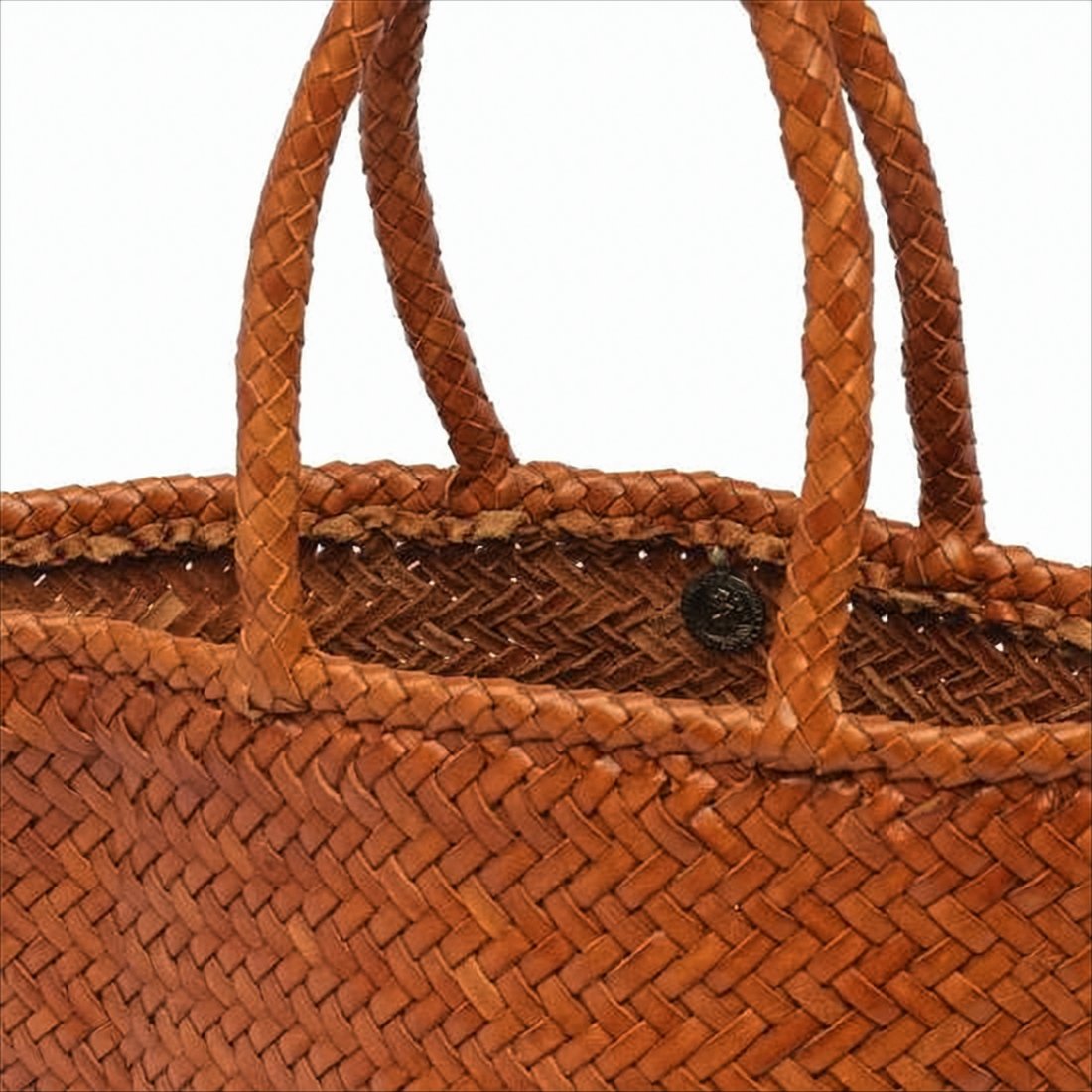 Woven Buffalo Leather Small Tote Bag