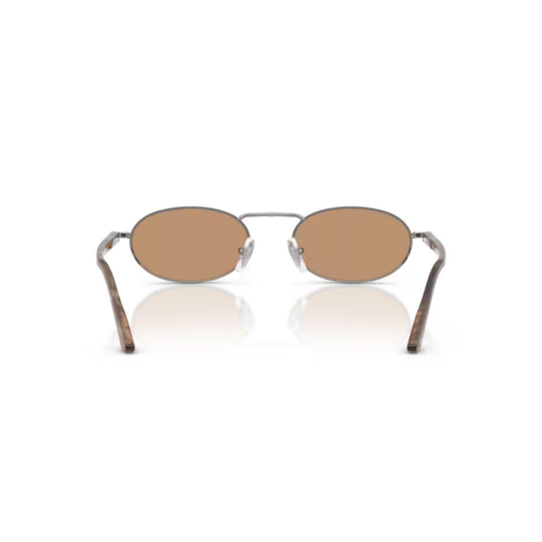 0po1023s Oval Metal Sunglasses with Tortoiseshell Accents