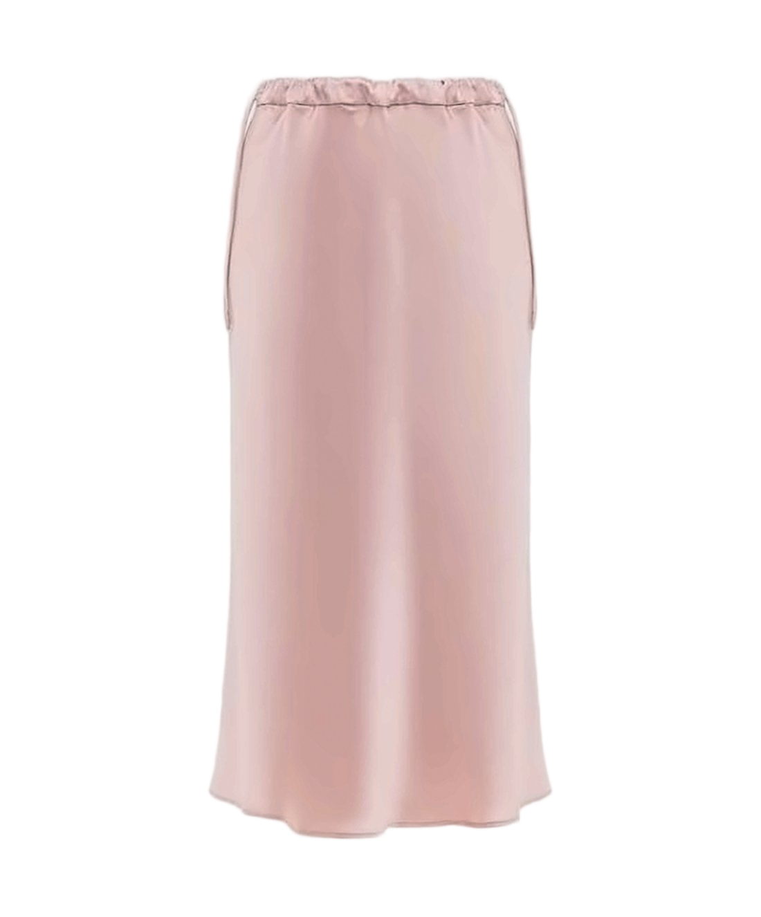 Silky Midi Skirt with Elastic Waistband