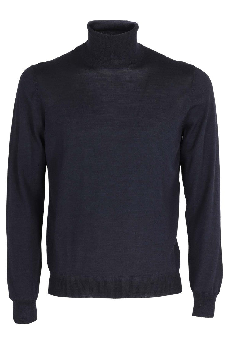 Blue Wool-Silk Sweater