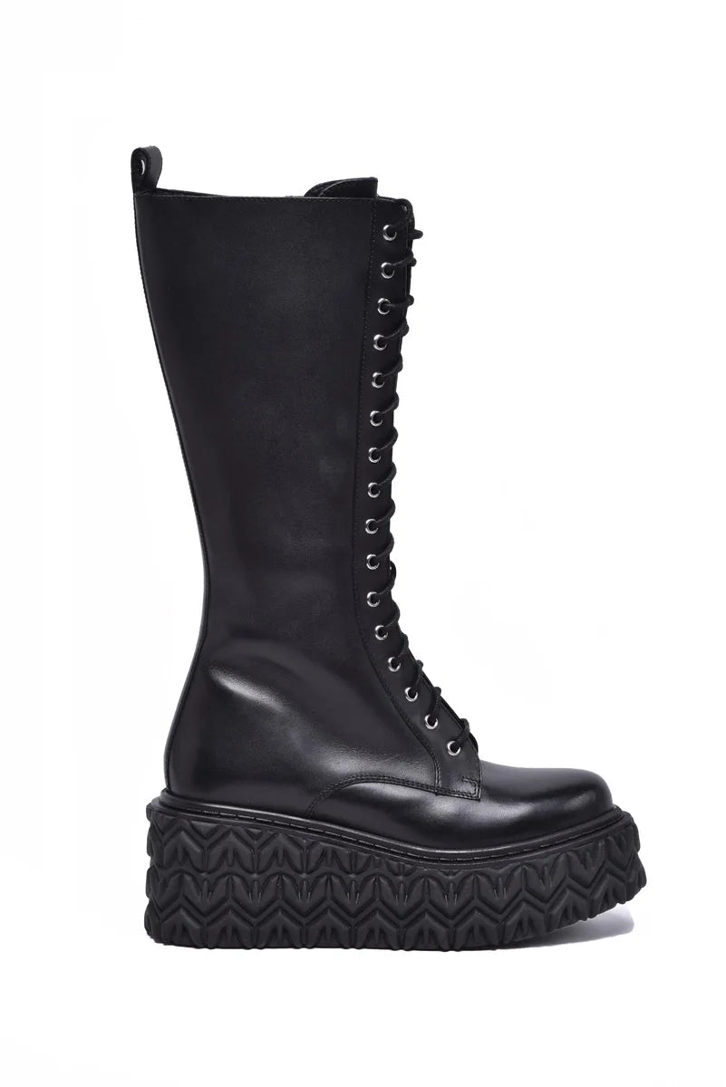 Platform Boot 7cm Heel - Black