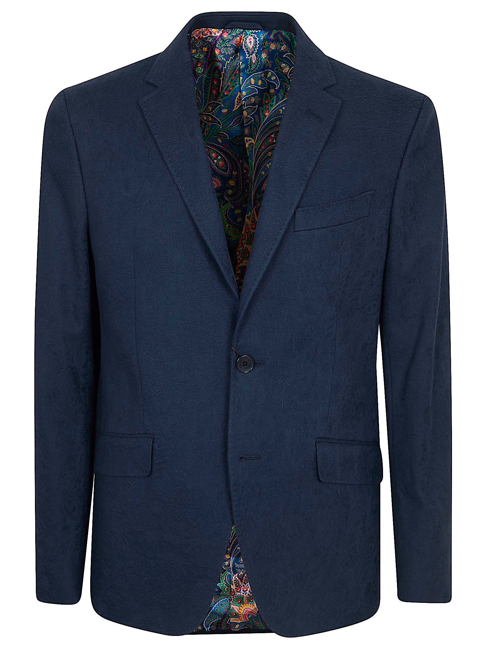 Stretch Cotton Single-Breasted Jacquard Floral Jacket