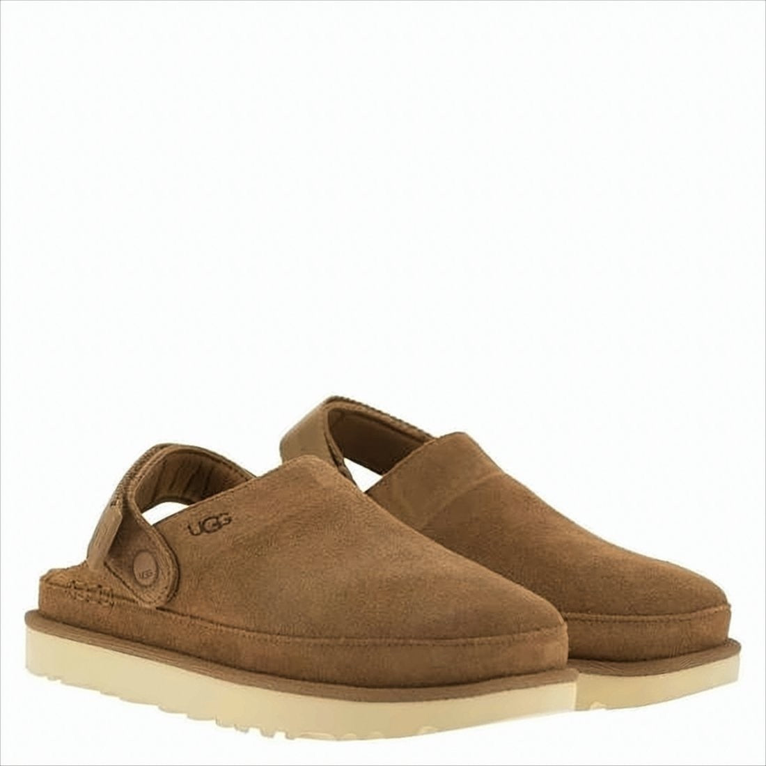 Closed-Toe Suede Sandals with Slingback Strap