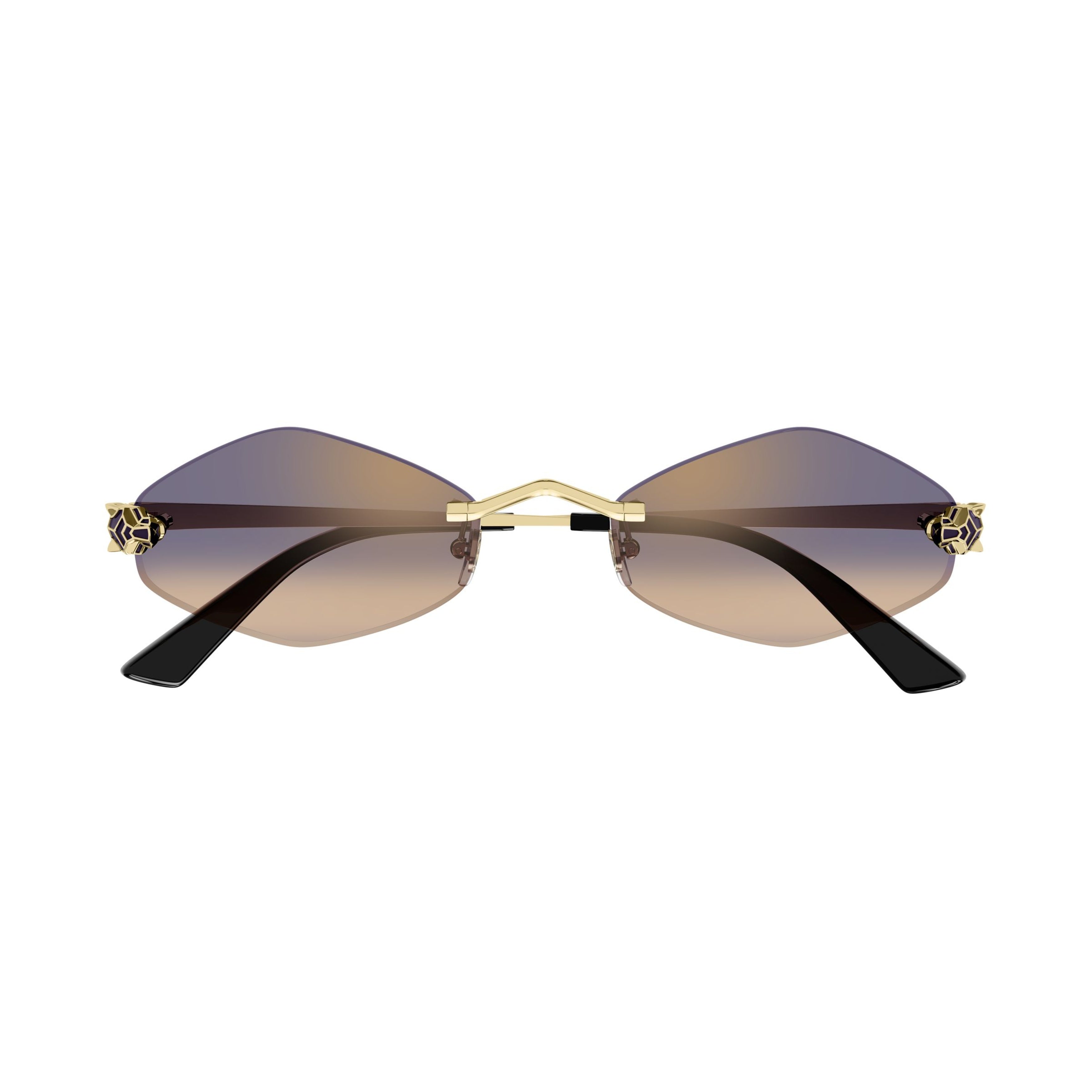 Geometric Rimless Sunglasses With Gradient Lenses