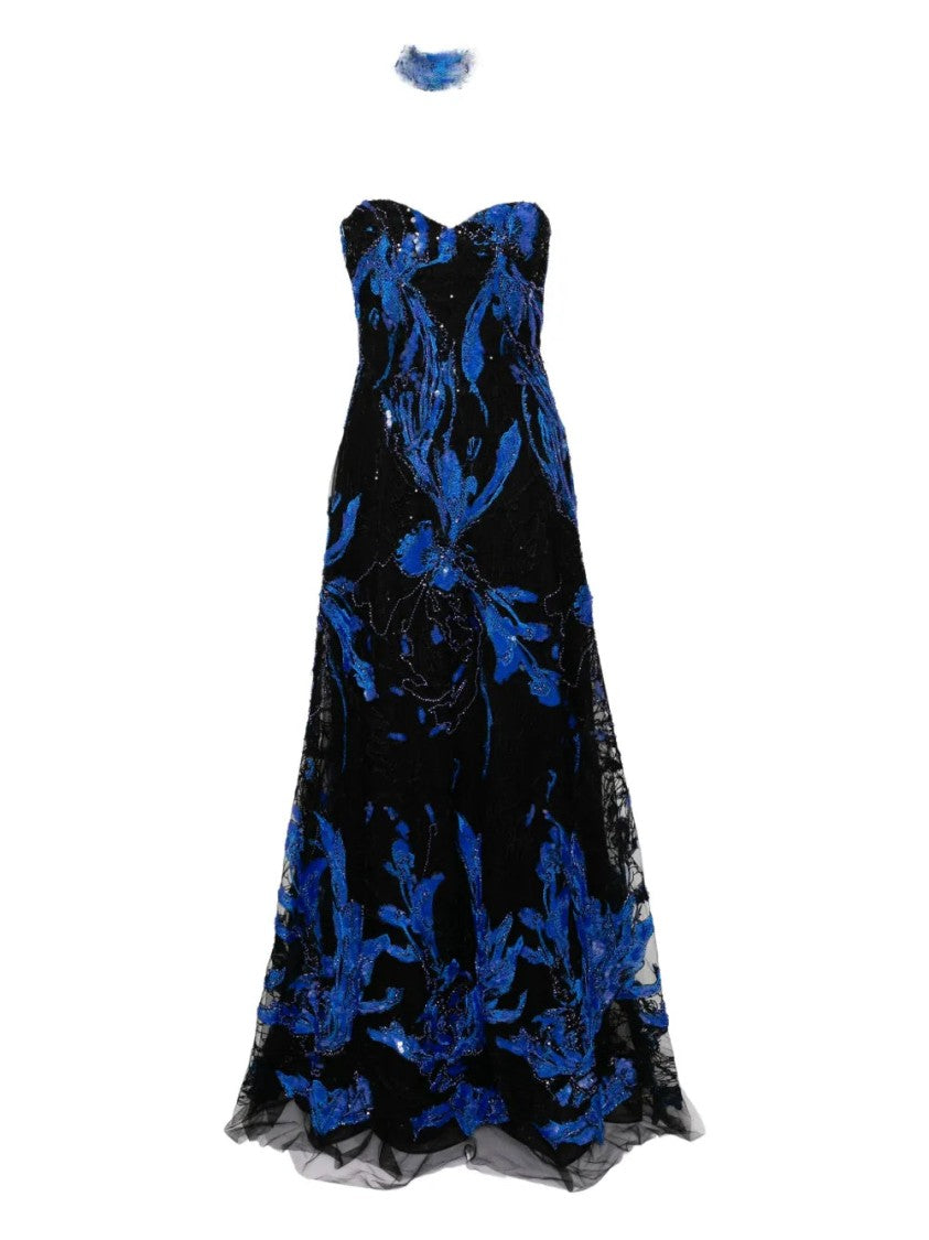 Embroidered Strapless Dress