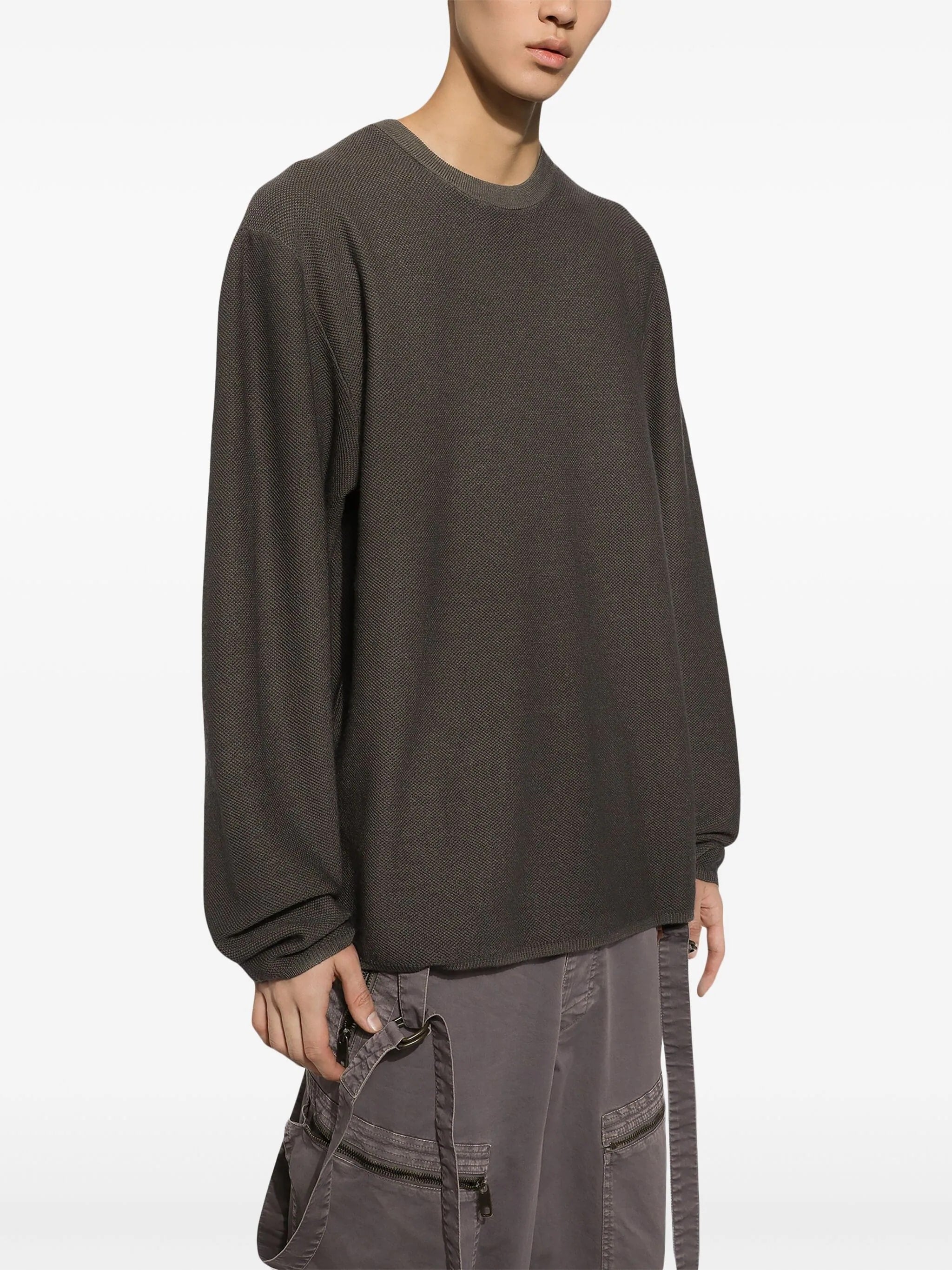 Dark Grey Refined Fine-Knit Pullover
