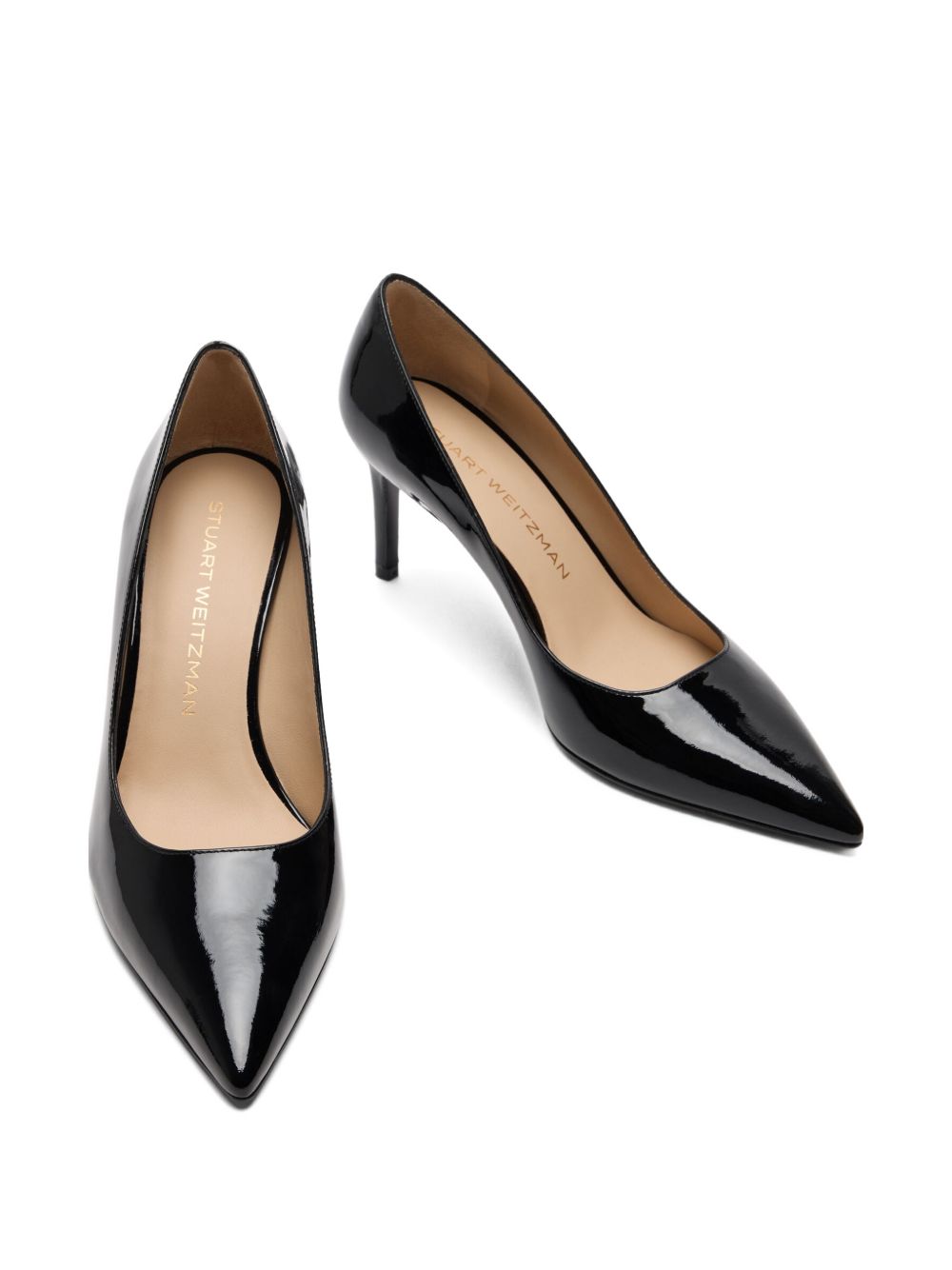 Coated Leather Finish Pointed Toe Flat Shoes
