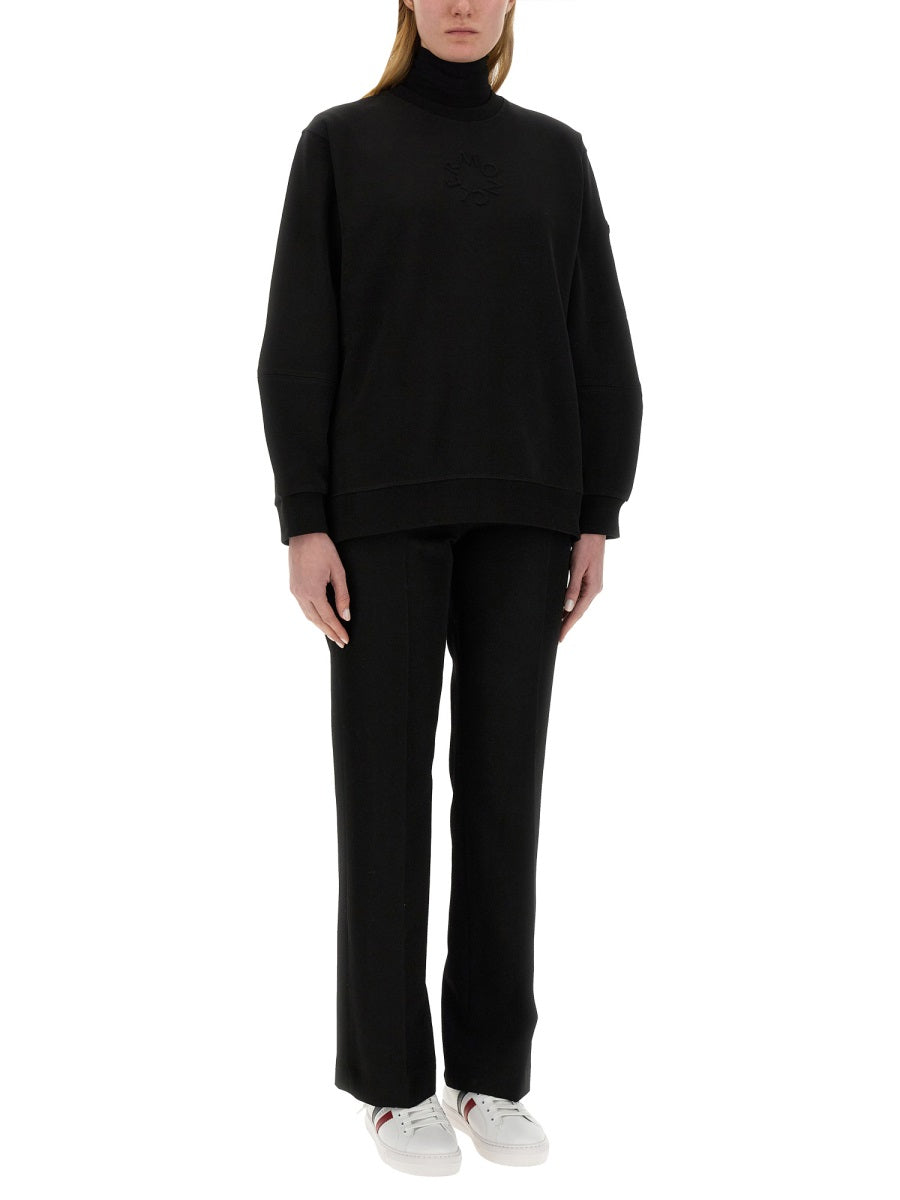 Cotton Crew Neck Sweatshirt with Signature Logo