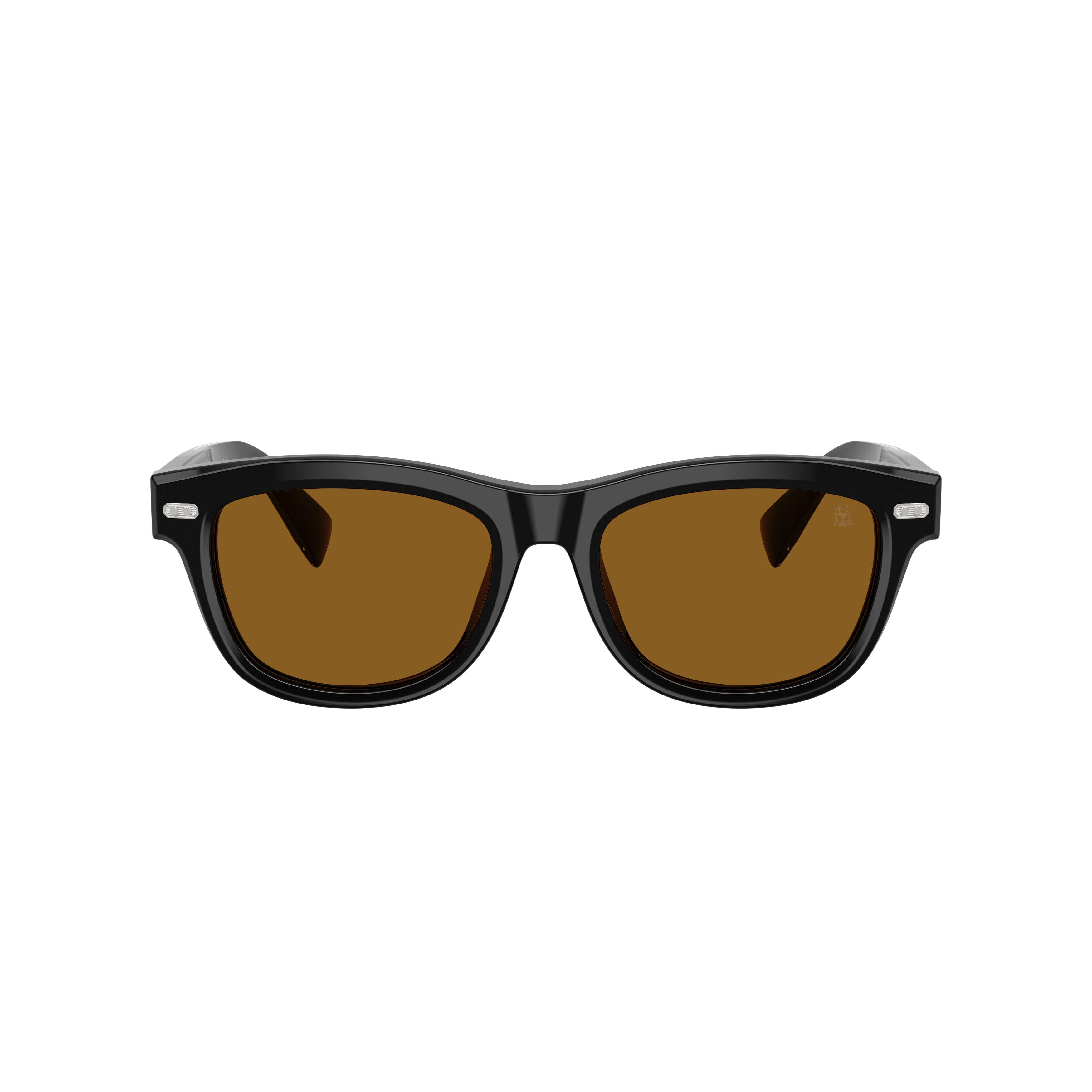0bc3016s Rectangular Frame Sunglasses in Glossy Black Acetate
