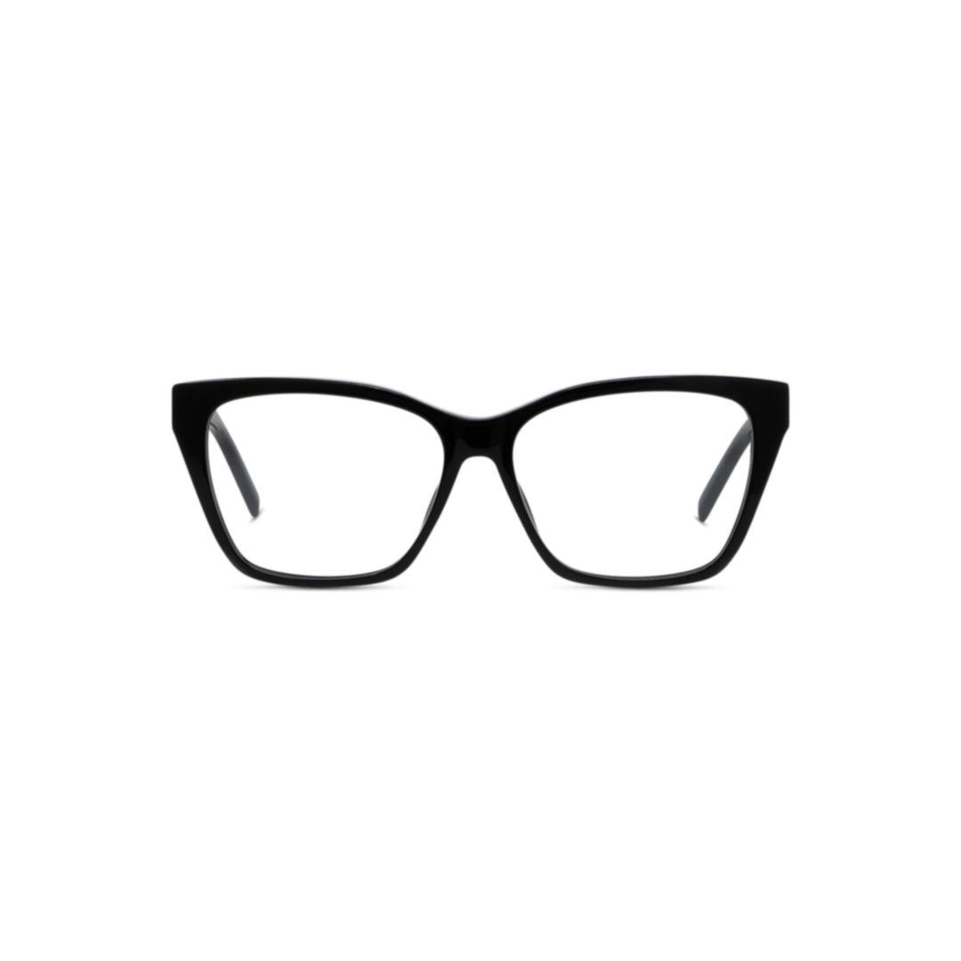 Bold Black Rectangular Frame Eyeglasses With Subtle Logo Detail