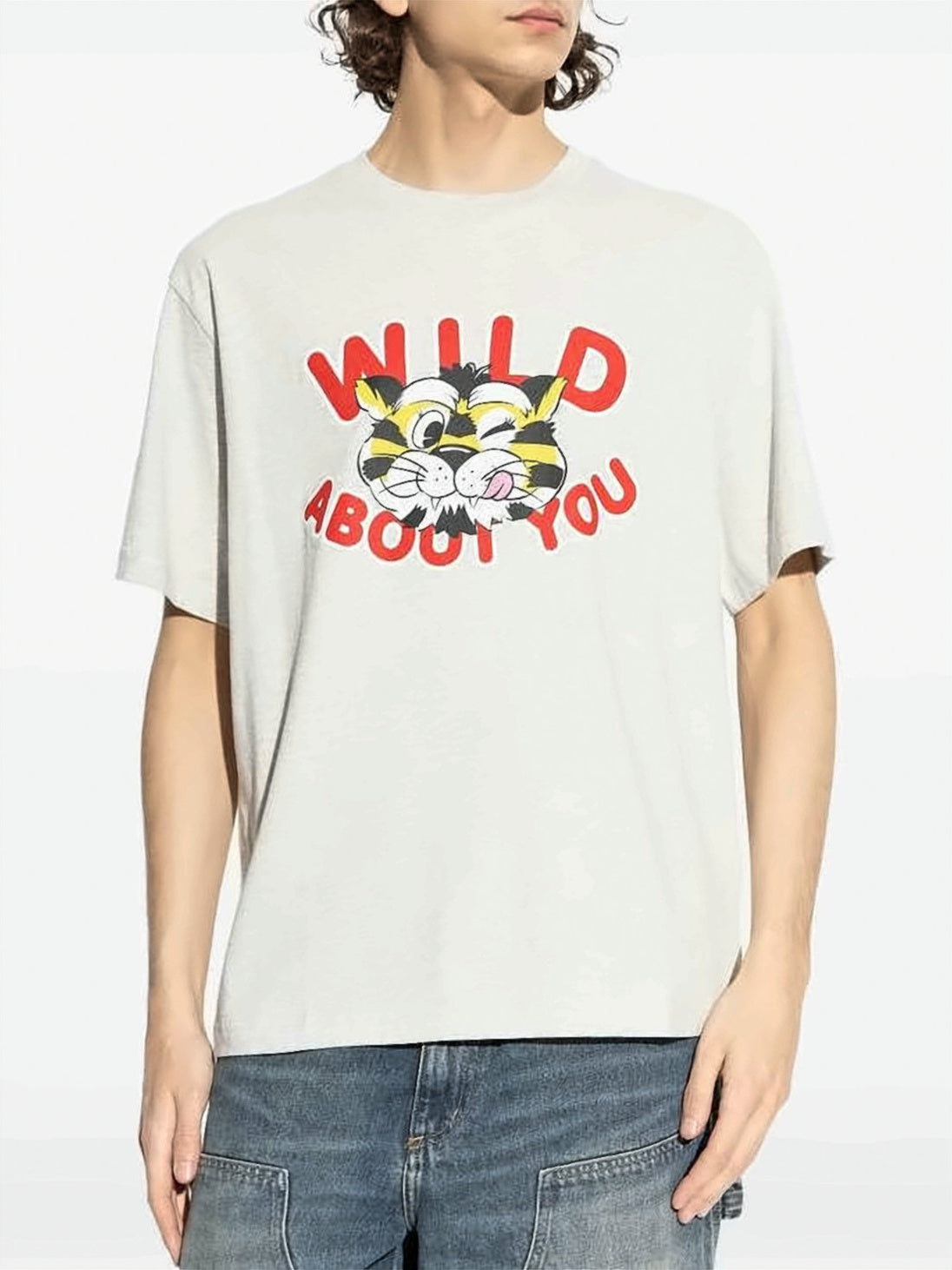 Short-Sleeve T-Shirt with Playful Tiger Graphic