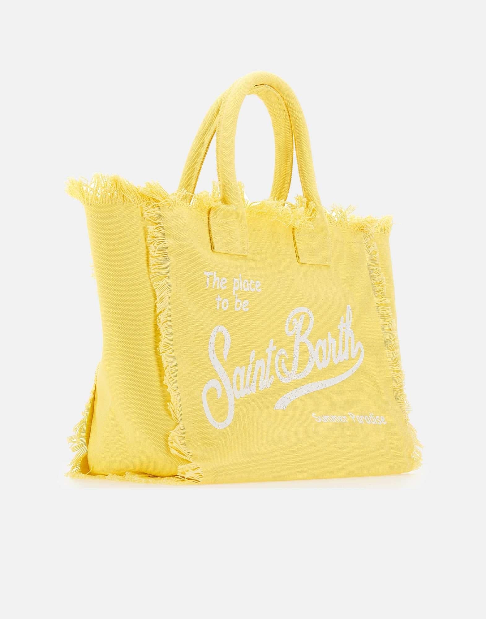 Soft Yellow Tote Bag with Frayed Edges