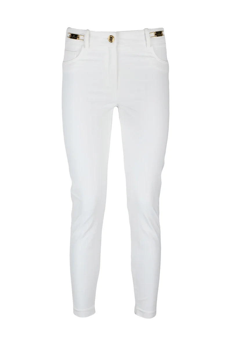 Slim-Fit Trousers with Gold-Tone Hardware Accents