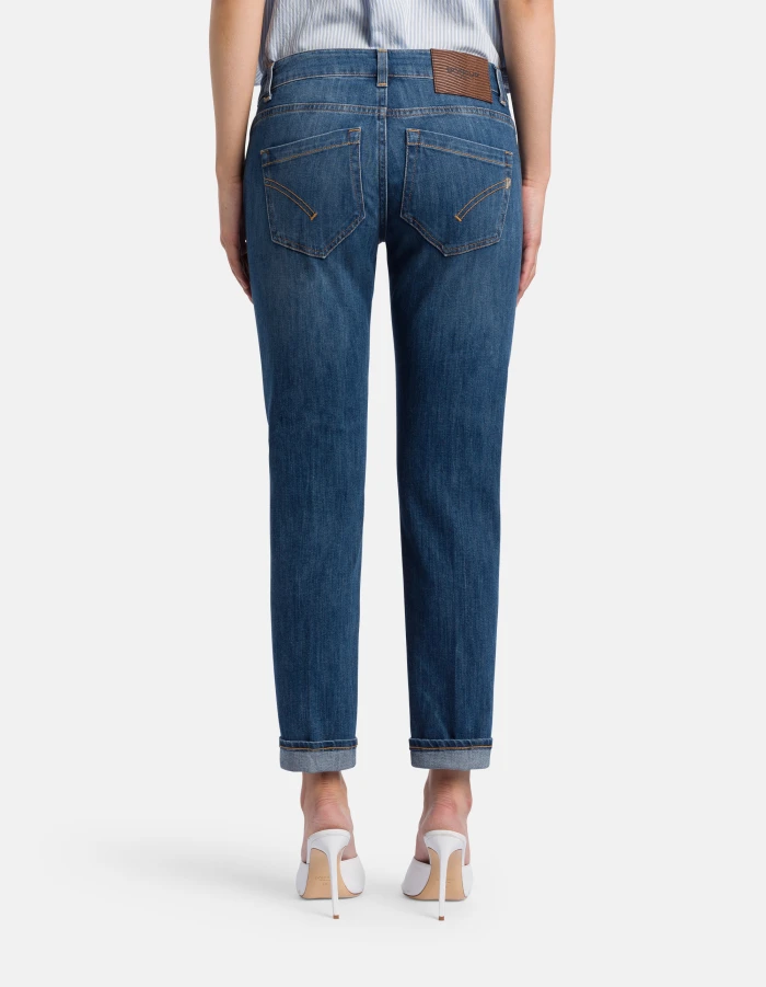Cropped Straight-Leg Jeans with Rolled Cuffs