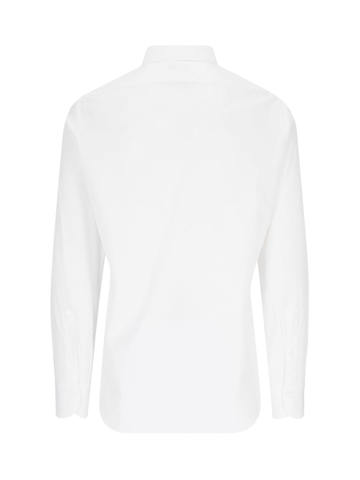 Tailored White Shirt with Pointed Collar and Buttoned Cuffs