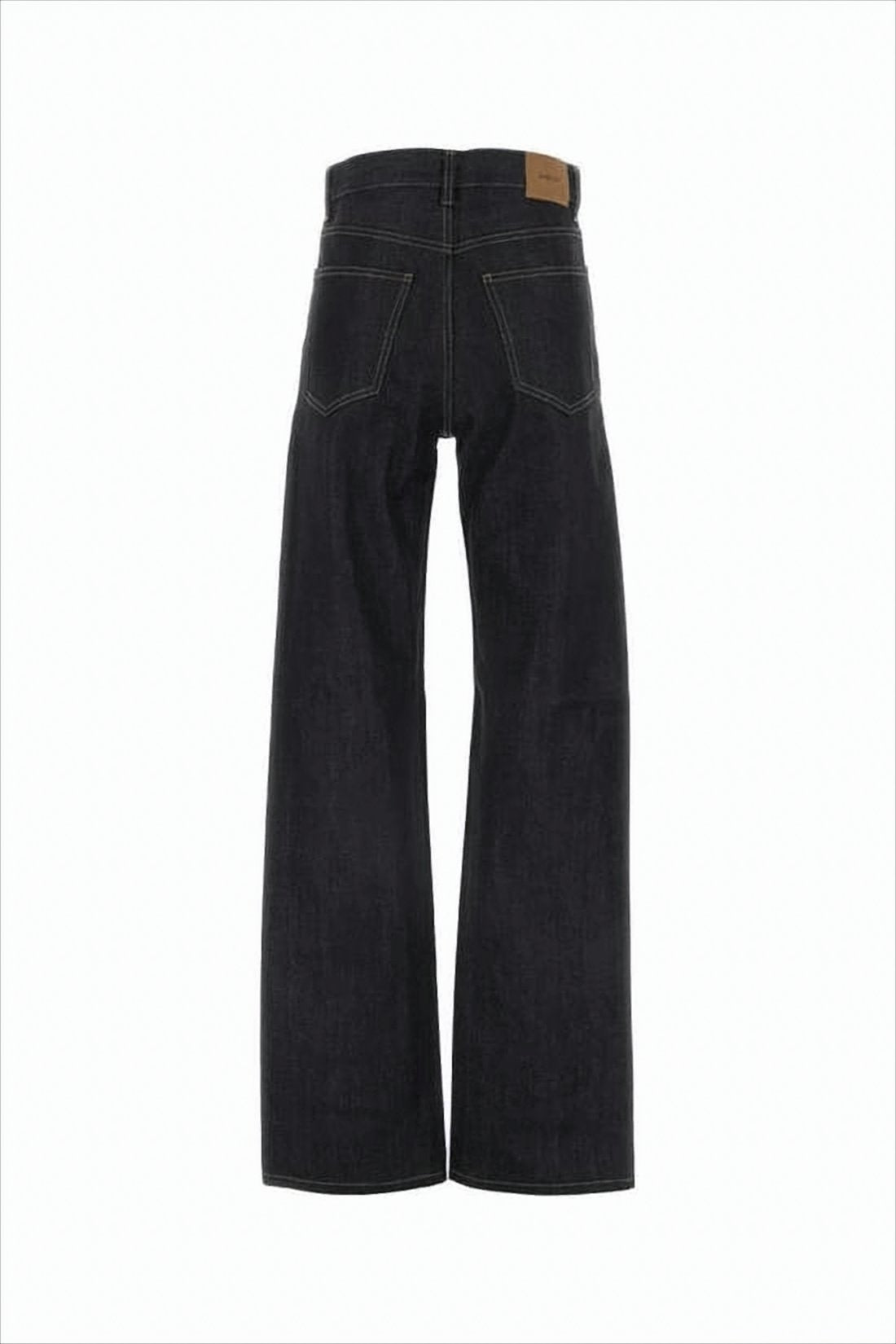 Wide-Leg Denim Pants with High Waist