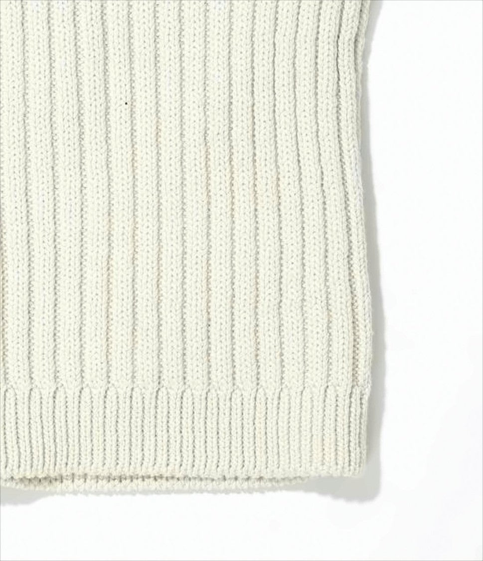 Ribbed Knit Sweater with Triangular Cut-Outs