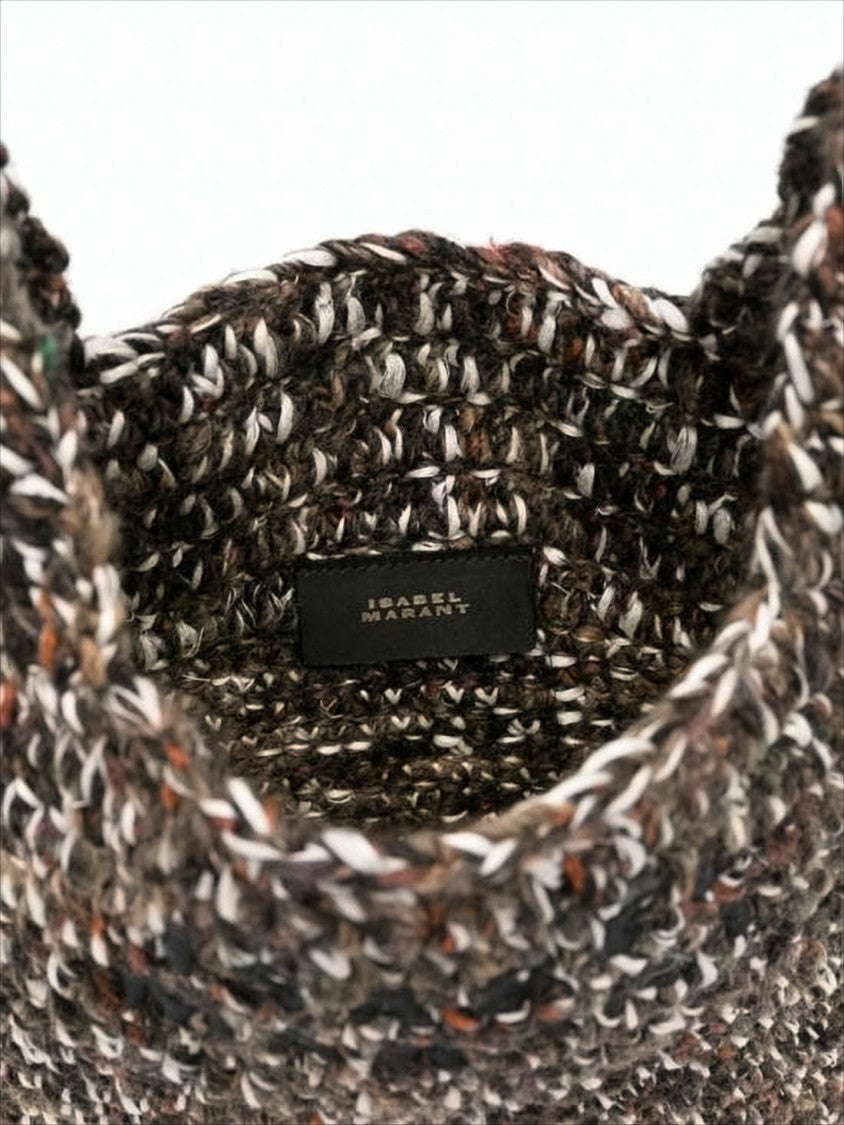 Textured Knit Shoulder Bag with Embossed Logo Detail