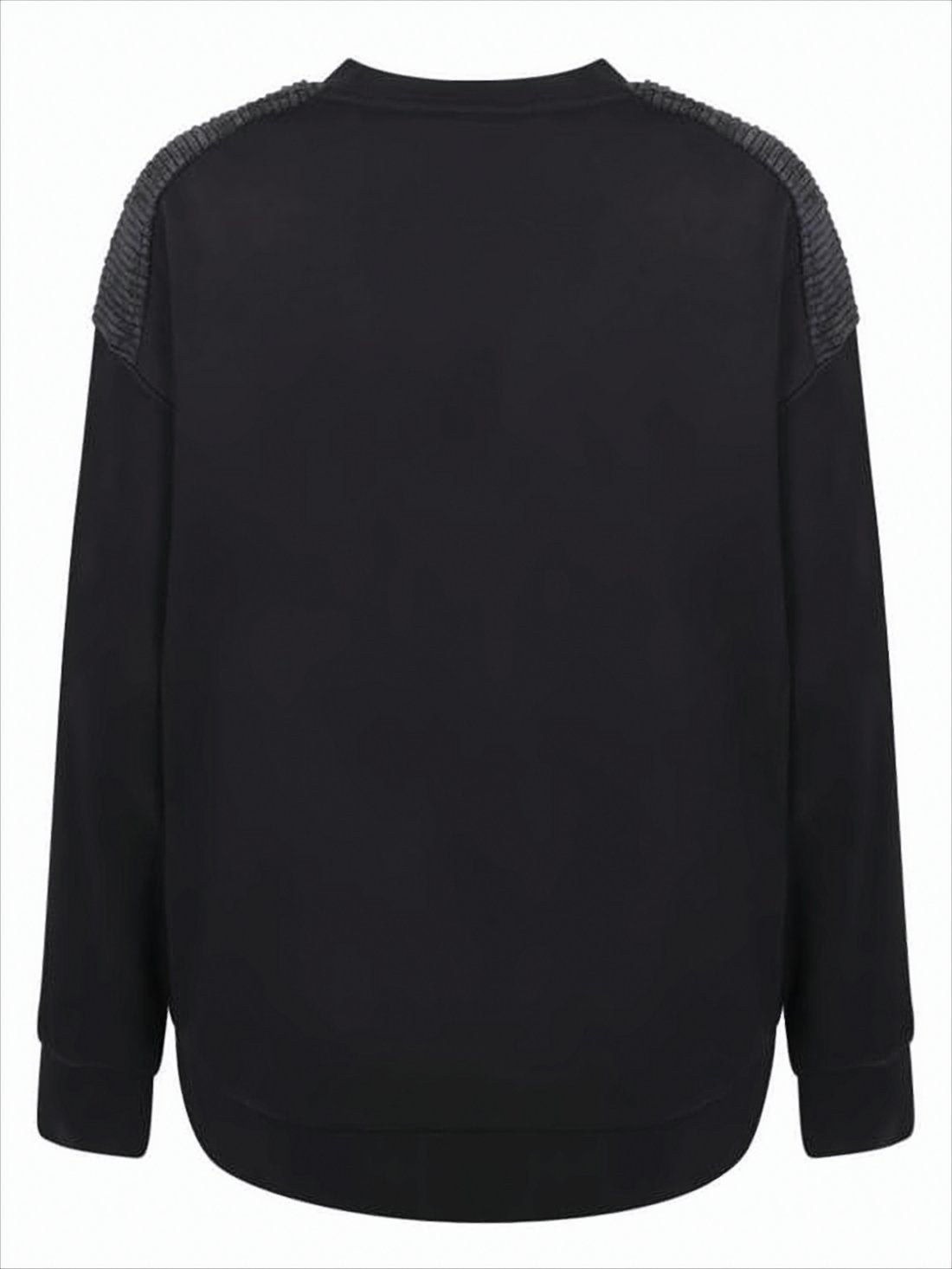 Ribbed Detail Long-Sleeve Sweatshirt