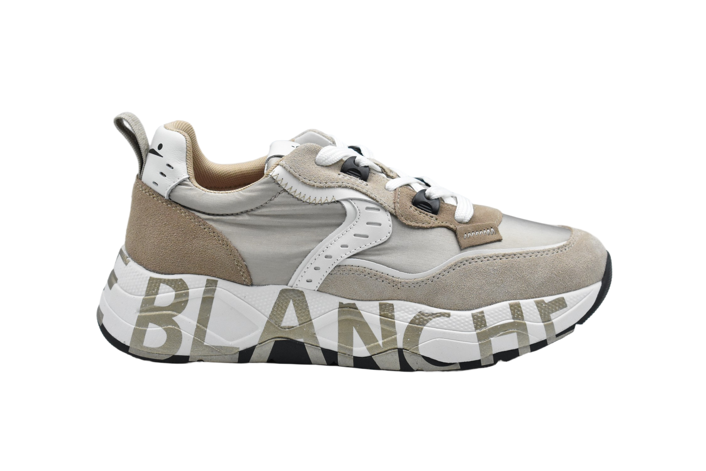 Platinum Low-Top Sneakers With Platform Sole