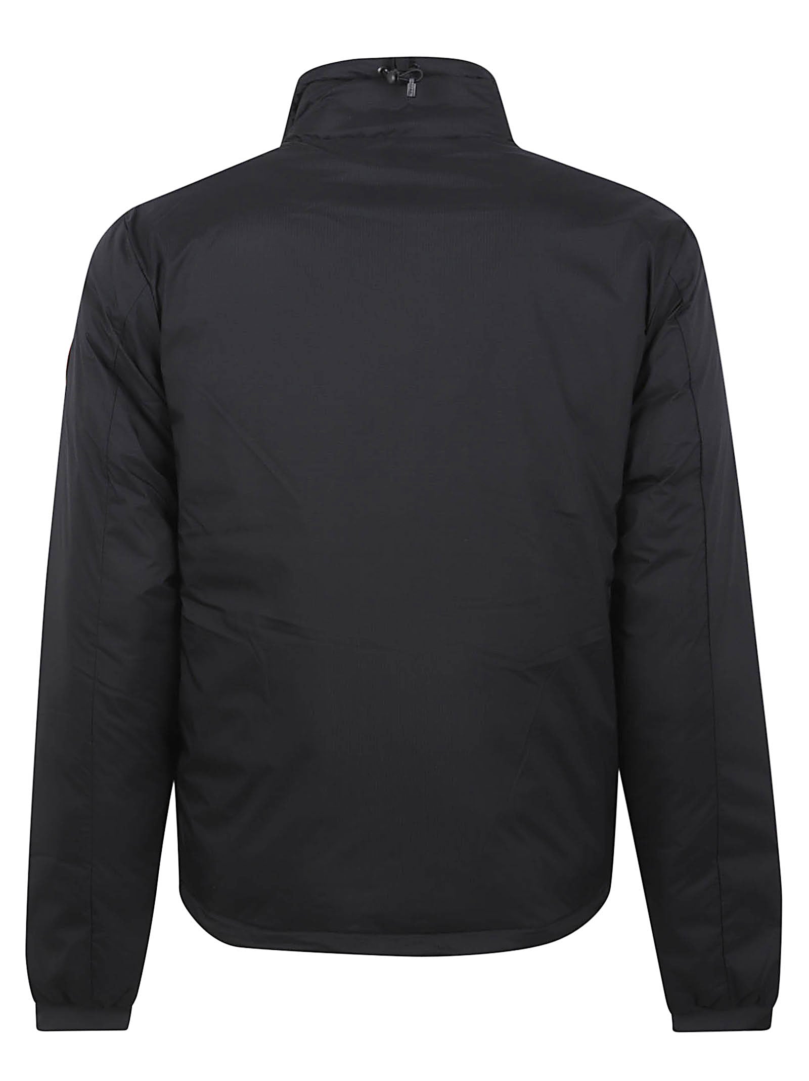 Matte Finish Black Padded Jacket with High Collar