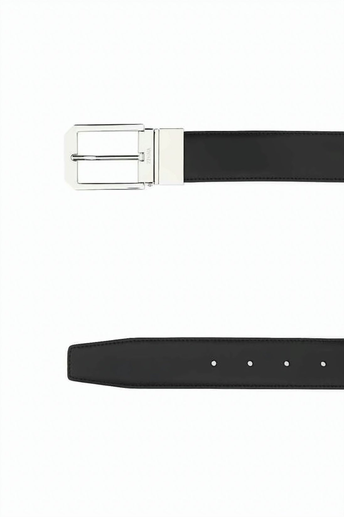 Polished Silver Buckle Leather Belt