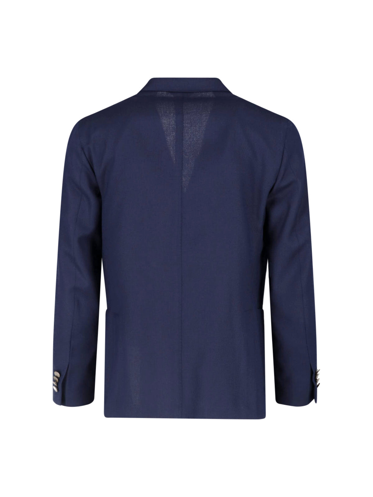 Navy Virgin Wool Double-Breasted Blazer