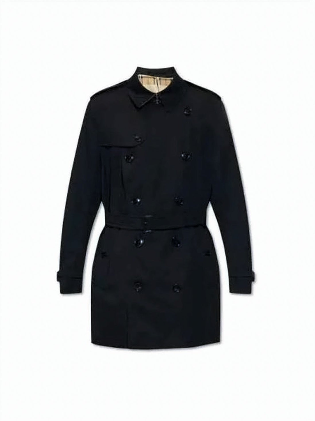 Double-Breasted Black Trench Coat