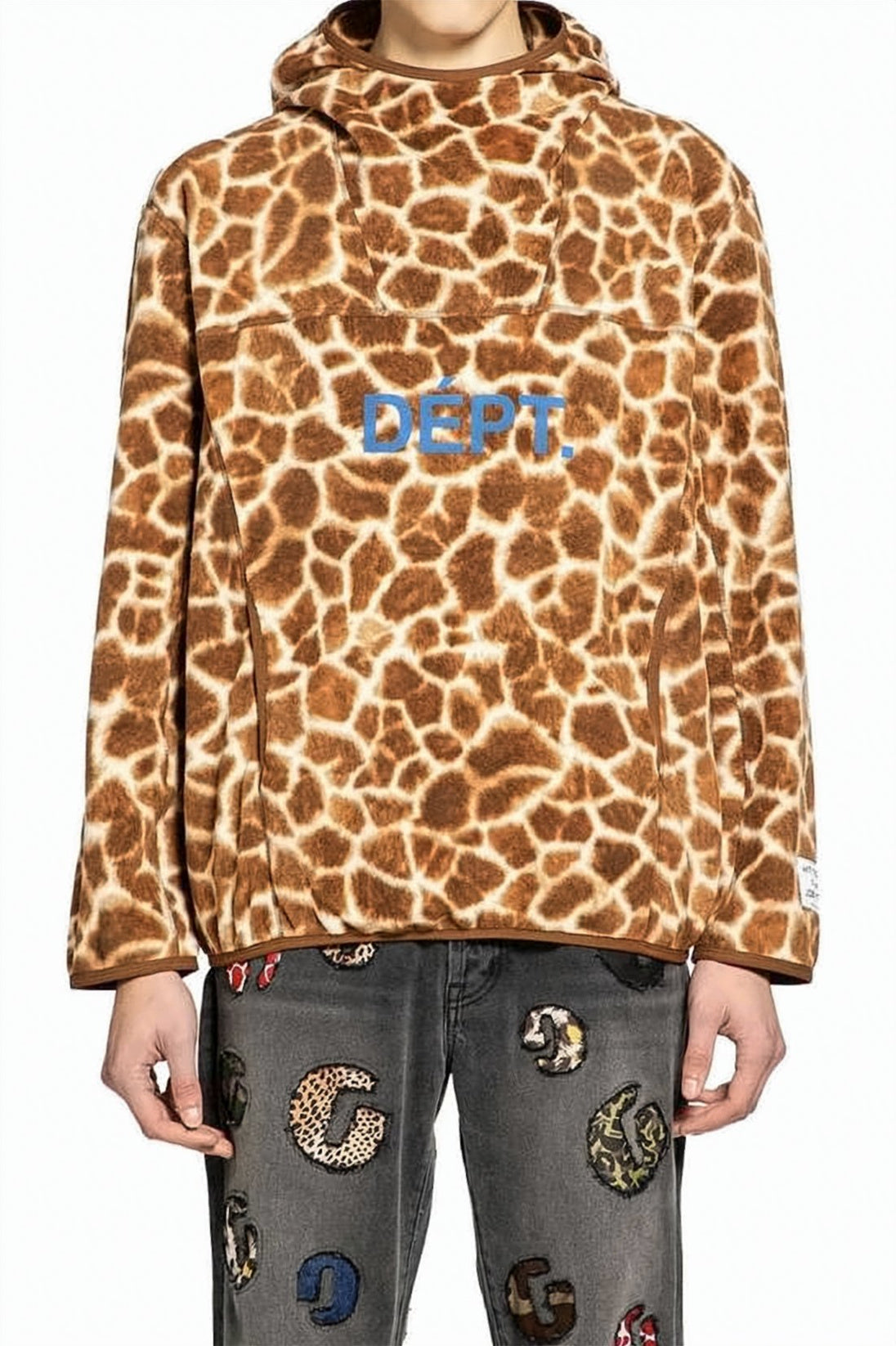 Giraffe Print Hooded Sweatshirt