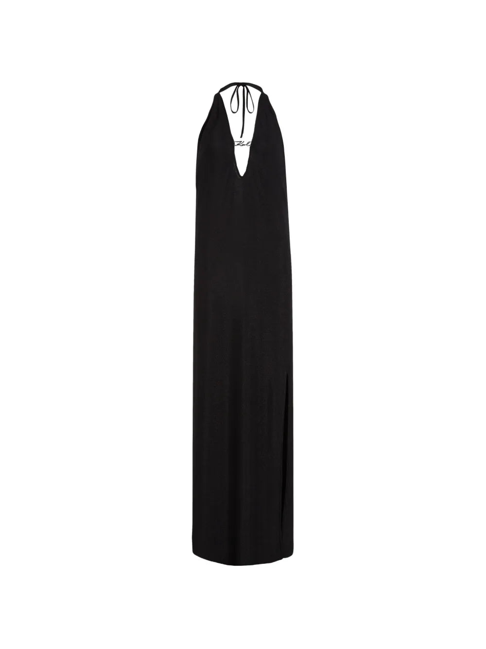 Maxi Dress with Deep V-Neckline and Open Back