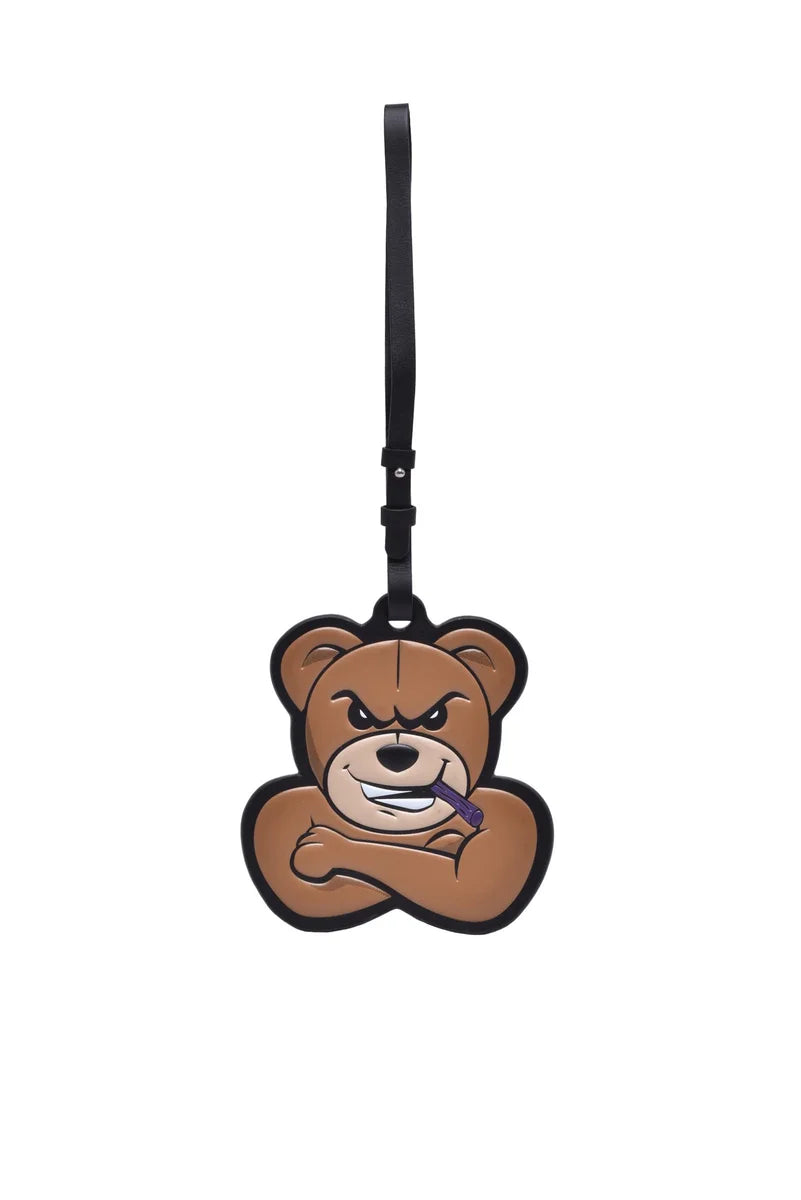 Bear Patch Bag Charm - Black