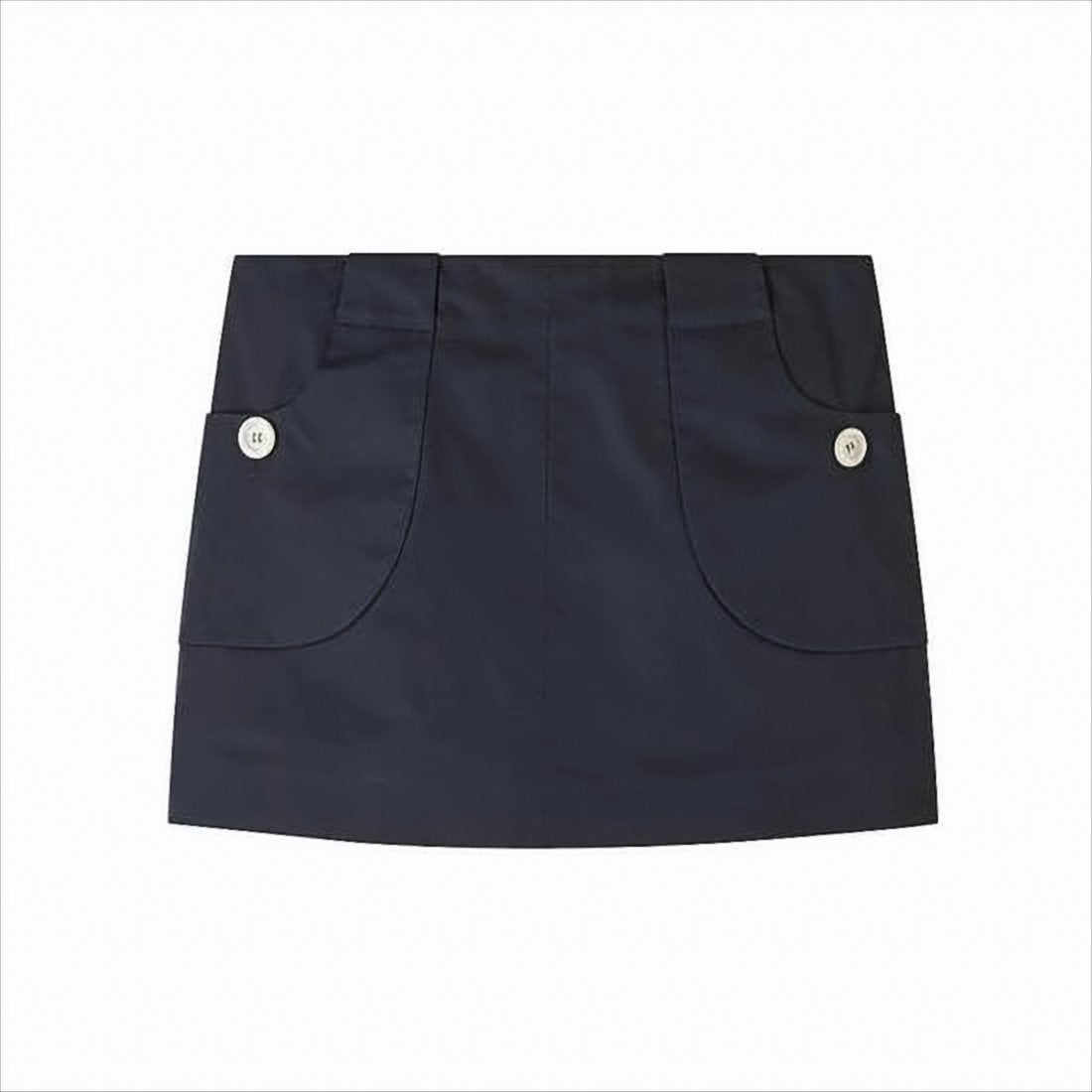 Structured Blue Cotton Mini Skirt