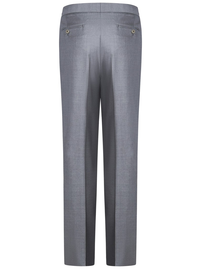 Tailored Grey Trousers With Subtle Pleat