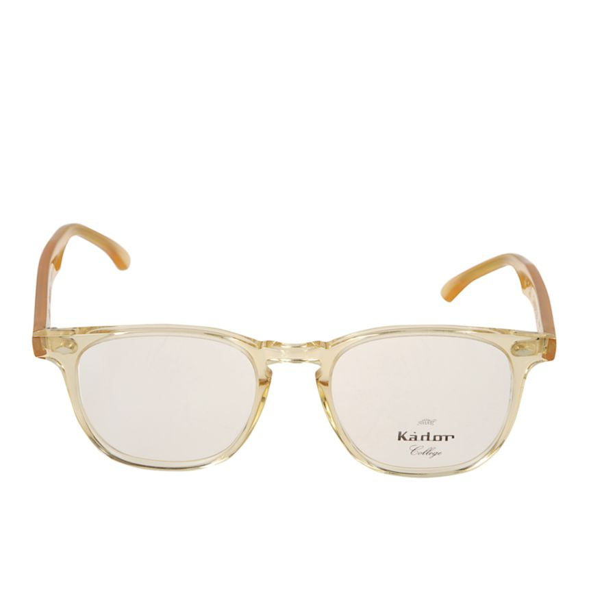 Cambridge Translucent Light Amber Eyeglasses with Subtle Square Shape