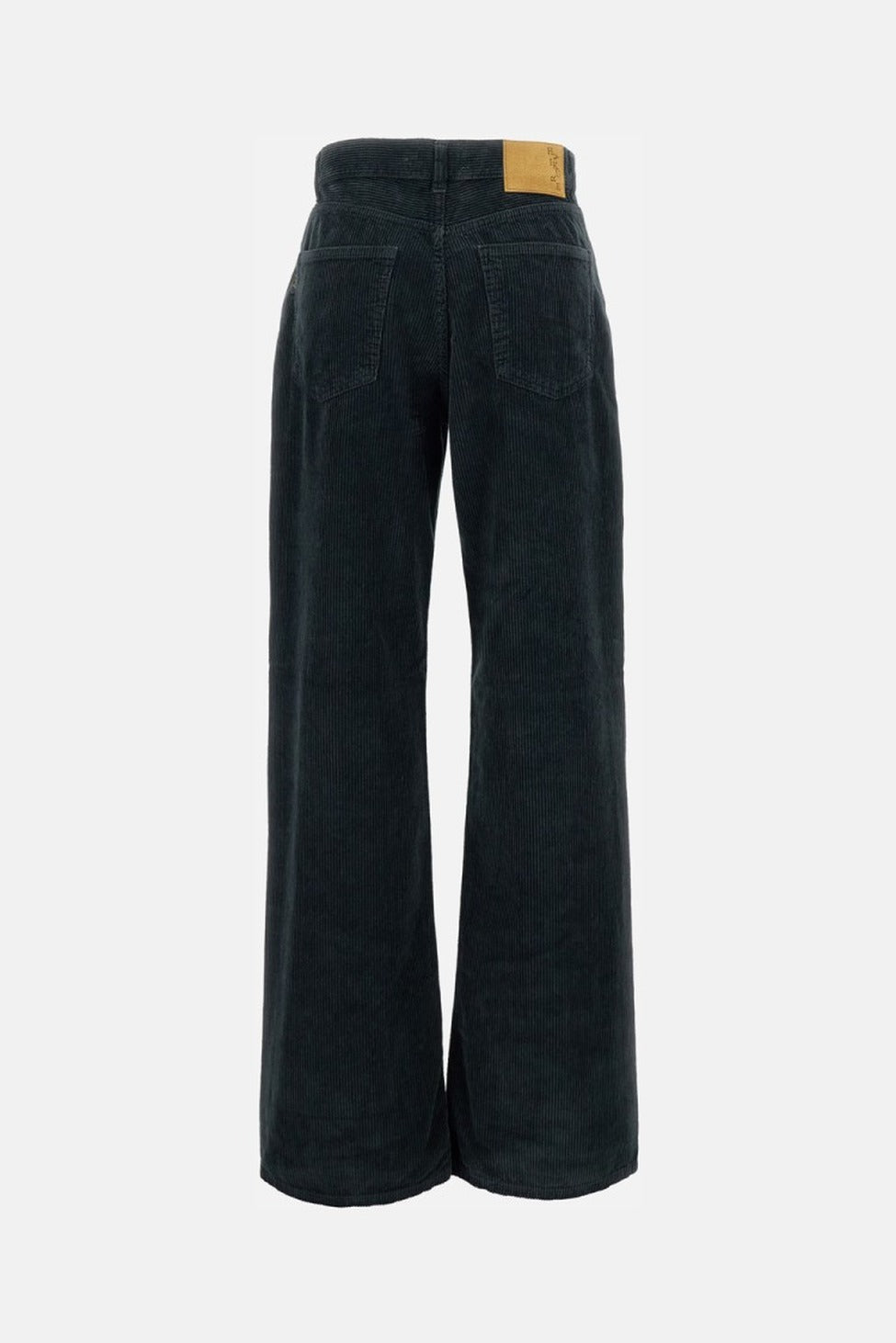 Wide-Leg Ribbed Cotton Jeans With Leather Logo Tag