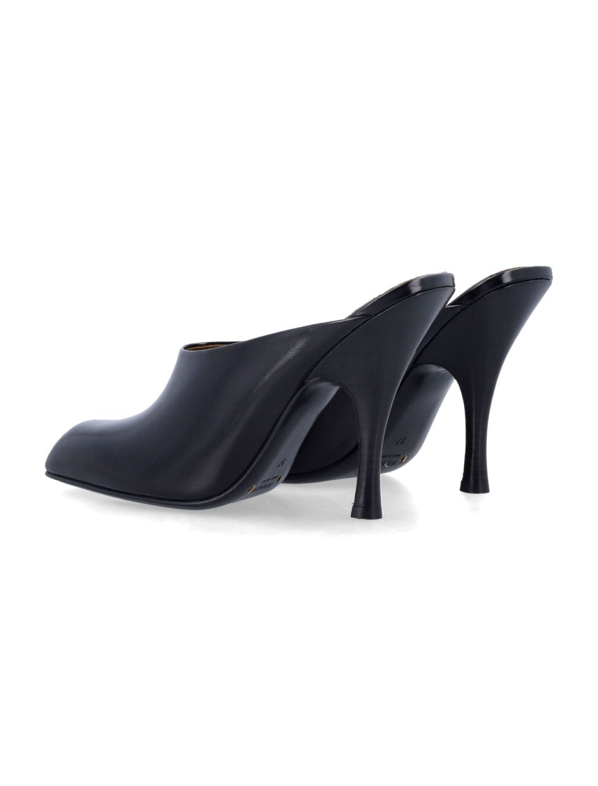 Black Glazed Leather Colt Mule