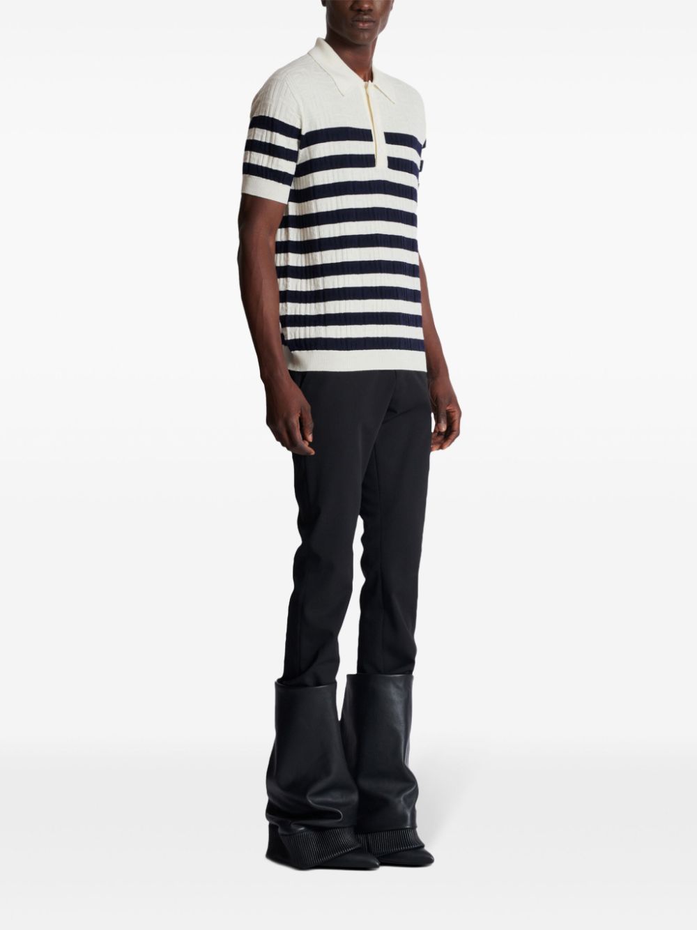 Knitted Virgin Wool Polo Shirt