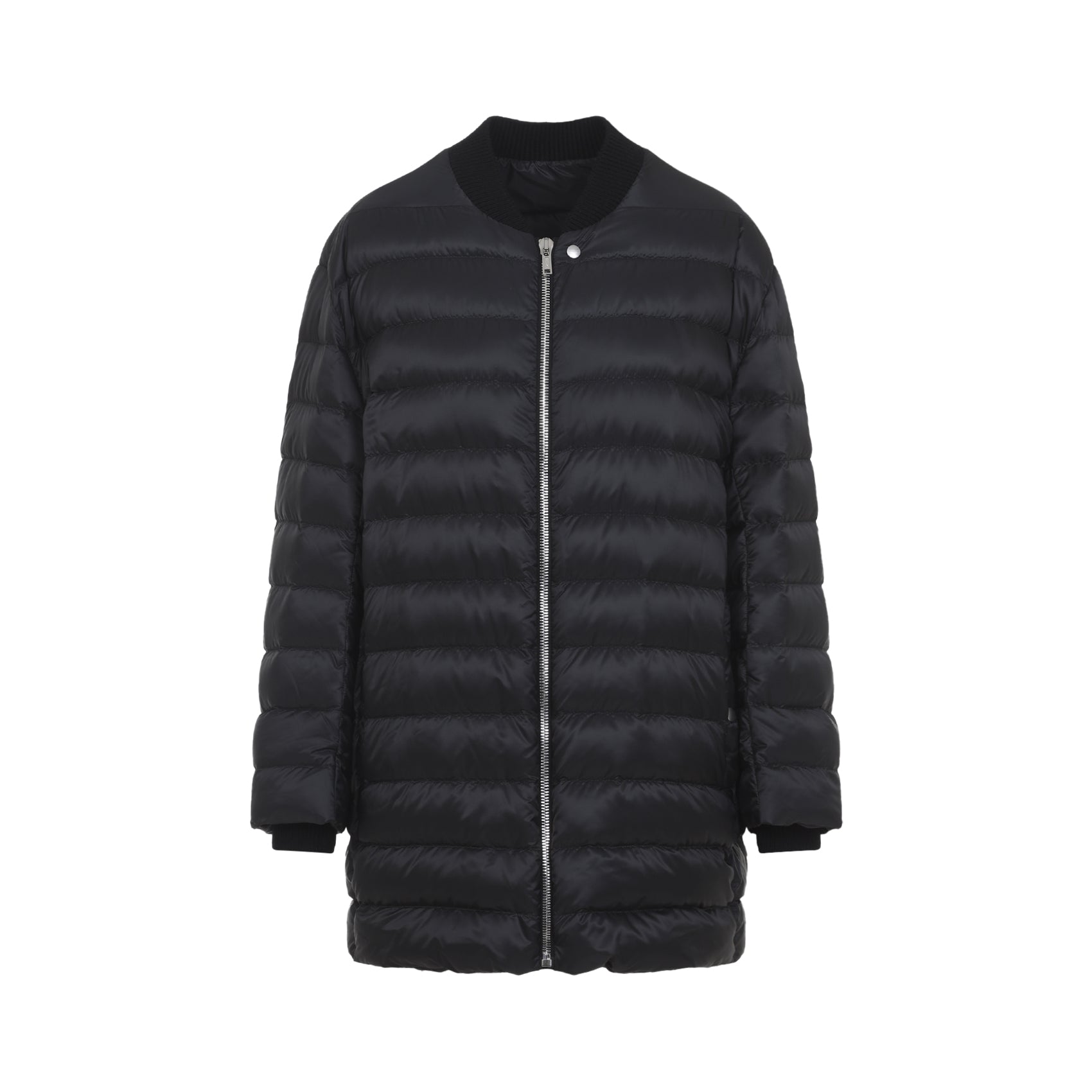 Oversized Black Flight Parka With Distinctive Quilted Design