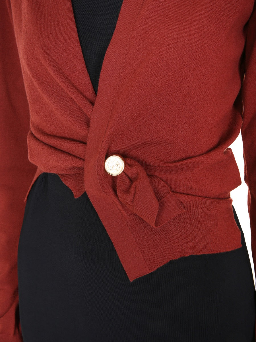 V-Neck Button-Front Cardigan with Cashmere Blend