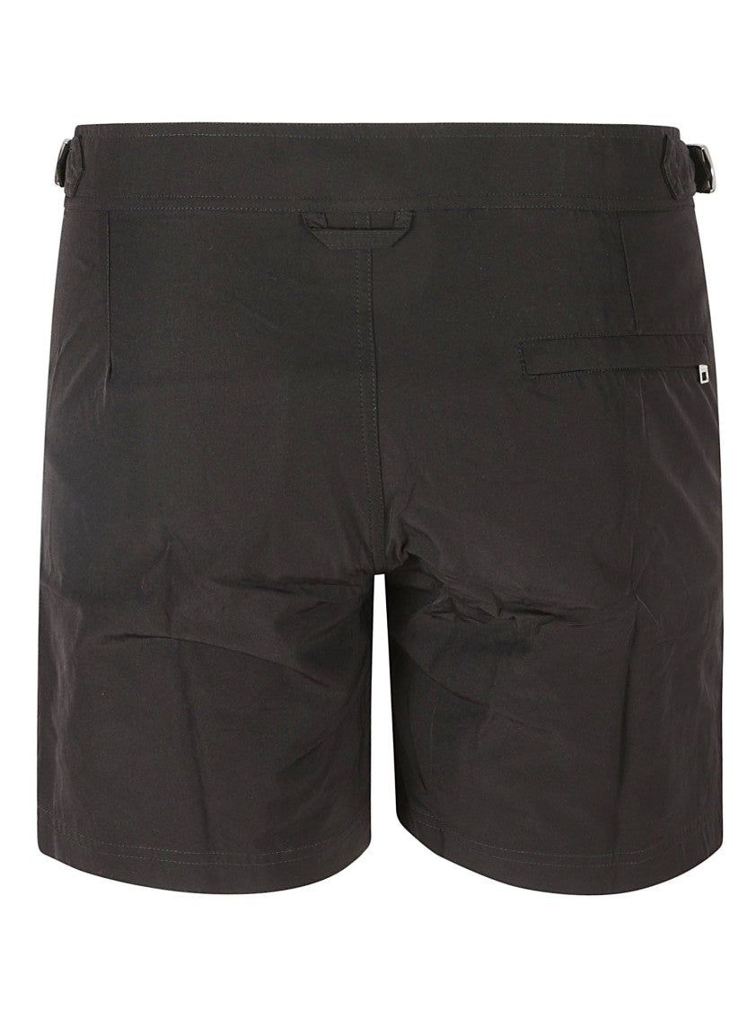 Tailored Black Shorts With Contrasting Embroidery